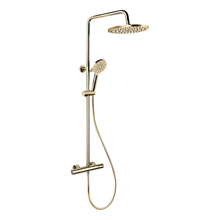BATH DELUXE 31-120-08-64-00 - Σετ ντους με θερμοστατική μπαταρία DRAGOR από γυαλιστερό ορείχαλκο