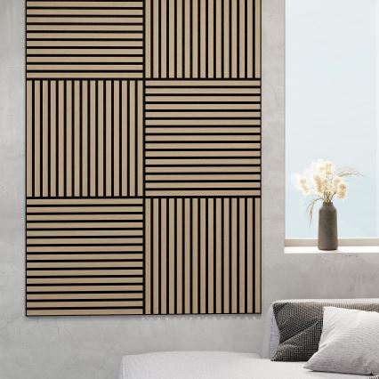 BATH DELUXE 54-060-08-86-12 - ΣΕΤ 4x Ηχοαπορροφητικό πάνελ τοίχου DANVIKEN 60x60 cm δρυς