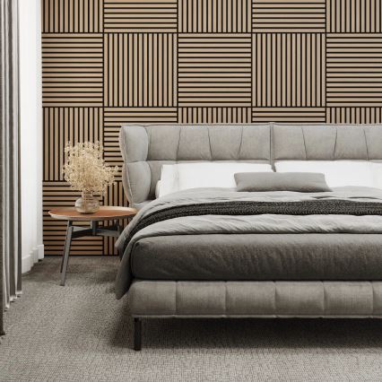 BATH DELUXE 54-060-08-86-12 - ΣΕΤ 4x Ηχοαπορροφητικό πάνελ τοίχου DANVIKEN 60x60 cm δρυς