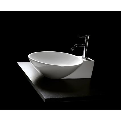 Bathco 0028 - Επιτραπέζιος νιπτήρας BAYONA 42x50,5 cm πορσελάνη/λευκό