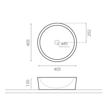Bathco 00308 - Επιτραπέζιος νιπτήρας DUAL Ø 40,5 cm, πέτρα/γκρι