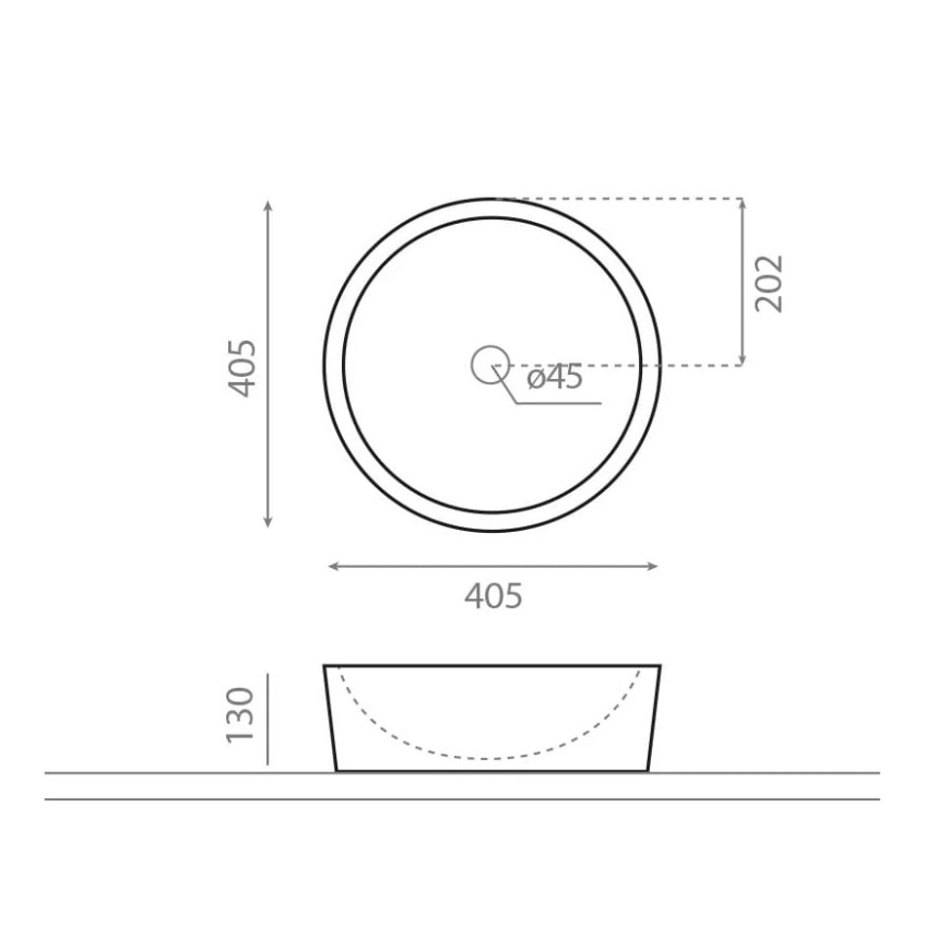 Bathco 00308 - Επιτραπέζιος νιπτήρας DUAL Ø 40,5 cm, πέτρα/γκρι