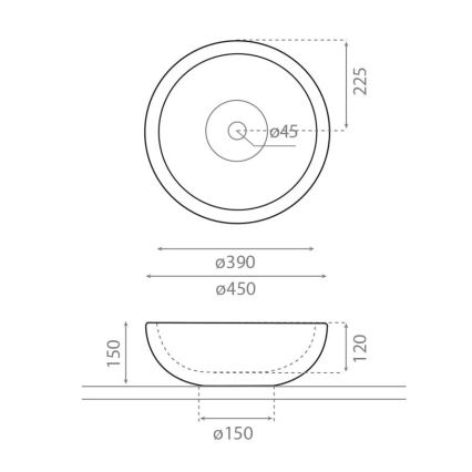 Bathco 00318 - Επιτραπέζιος νιπτήρας PUKET Ø 45 cm πέτρα/μπεζ