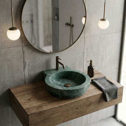 Bathco 00339 - Επιτραπέζιος νιπτήρας ICONO 40x45 cm πέτρα/γκρί