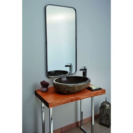 Bathco 00393 - Επιτραπέζιος νιπτήρας RIO 52x47 cm πέτρα/γκρι