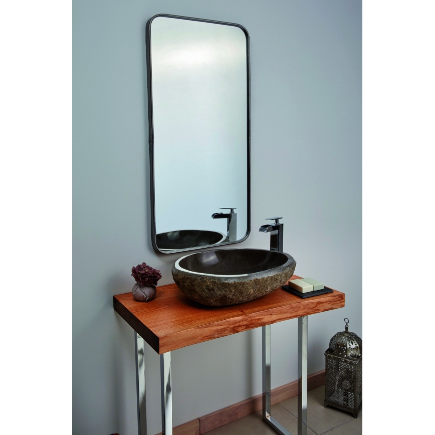 Bathco 00393 - Επιτραπέζιος νιπτήρας RIO 52x47 cm πέτρα/γκρι