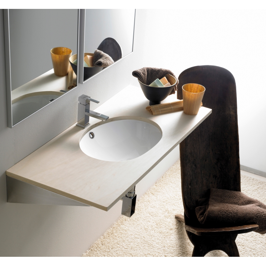 Bathco 0053 - Εντοιχιζόμενος νιπτήρας ANCONA 55x41 cm πορσελάνη/λευκό