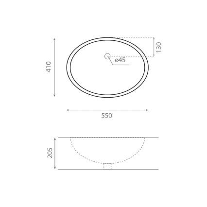 Bathco 0053 - Εντοιχιζόμενος νιπτήρας ANCONA 55x41 cm πορσελάνη/λευκό