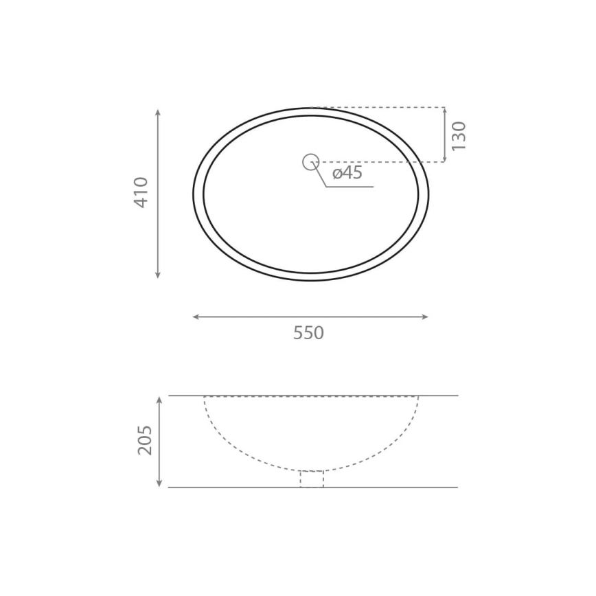 Bathco 0053 - Εντοιχιζόμενος νιπτήρας ANCONA 55x41 cm πορσελάνη/λευκό