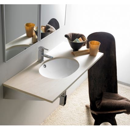 Bathco 0054 - Ενθετός νιπτήρας MODENA 43,5x38,5 cm πορσελάνη/λευκό