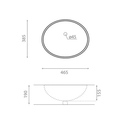 Bathco 0054 - Ενθετός νιπτήρας MODENA 43,5x38,5 cm πορσελάνη/λευκό