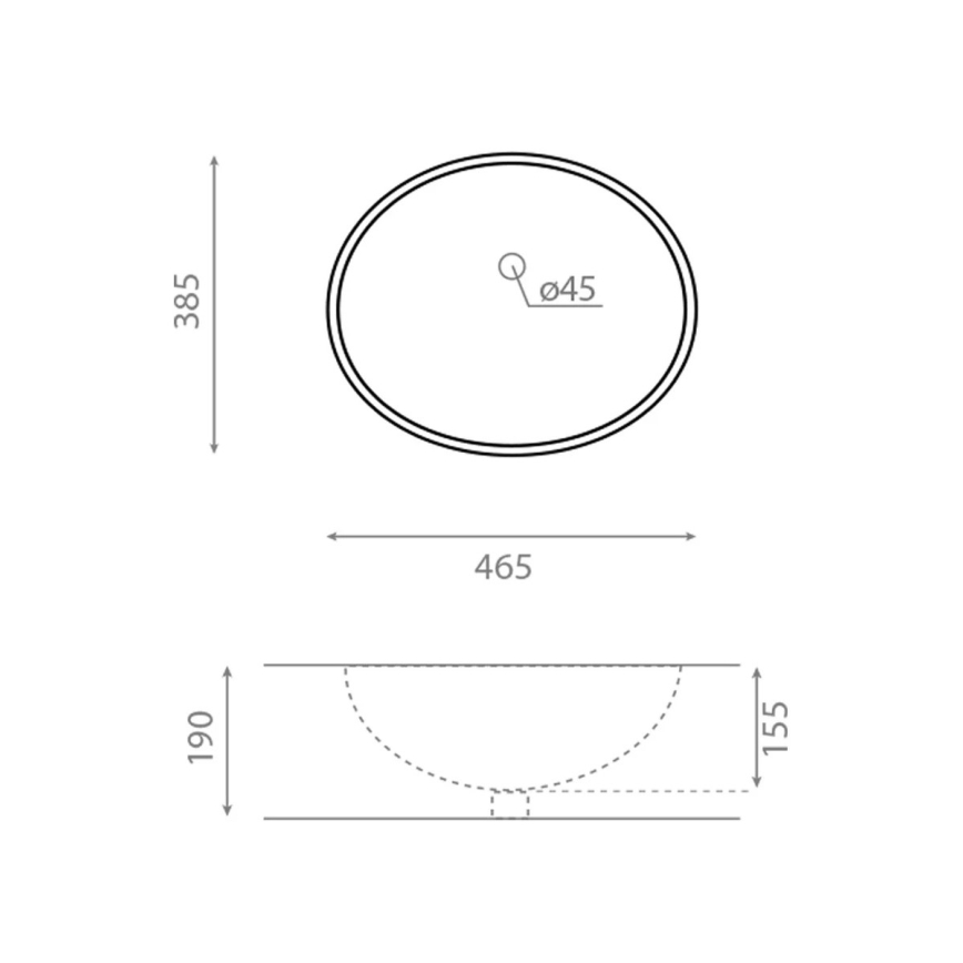 Bathco 0054 - Ενθετός νιπτήρας MODENA 43,5x38,5 cm πορσελάνη/λευκό