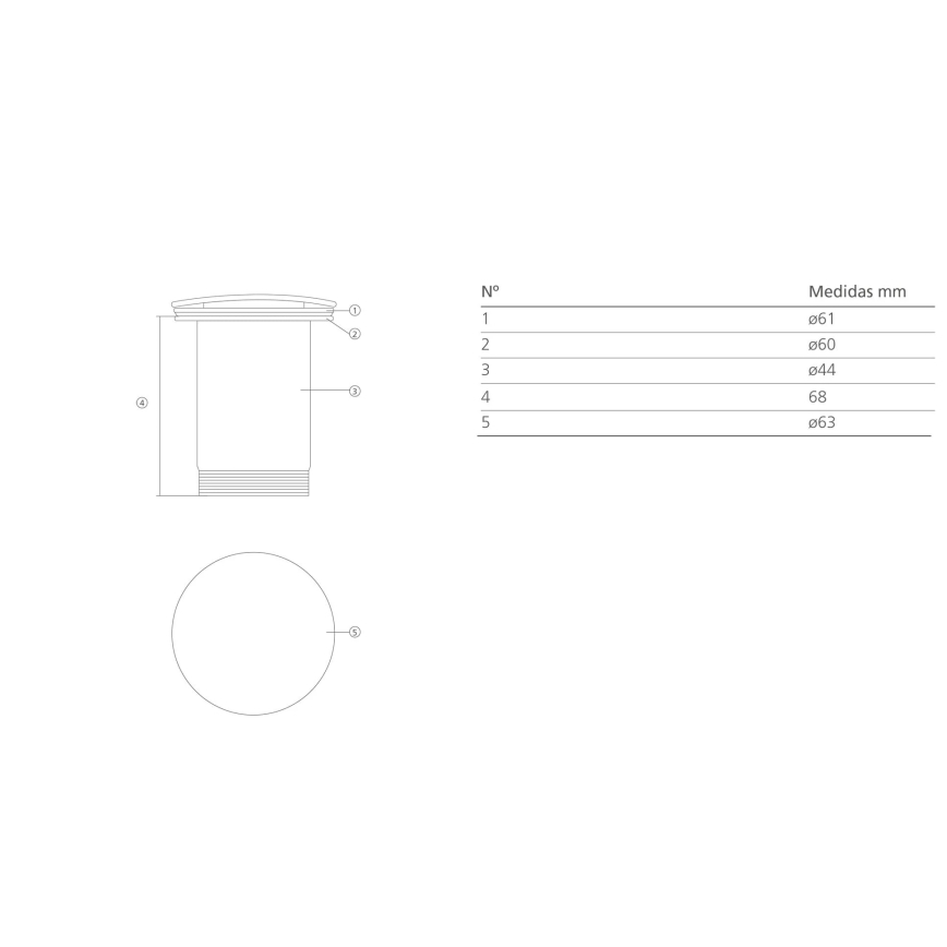 Bathco 0212 - Βαλβίδα αποχέτευσης νιπτήρα χωρίς υπερχείλιση CLICK-CLACK, Ø 6 εκ., γυαλιστερό χρώμιο