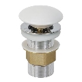 Bathco 0212MT- Βαλβίδα νιπτήρα χωρίς υπερχείλιση CLICK-CLACK, διάμ. 6 cm, γυαλιστερό χρώμιο/ματ λευκό