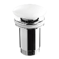Bathco 0212PR - Βαλβίδα αποχέτευσης νιπτήρα χωρίς υπερχείλιση CLICK-CLACK, Ø 6 cm, γυαλιστερό λευκό