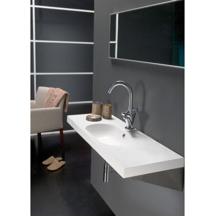 Bathco 0516 - Εντοιχιζόμενος νιπτήρας ICE 60x35 εκ. ρητίνη/λευκό