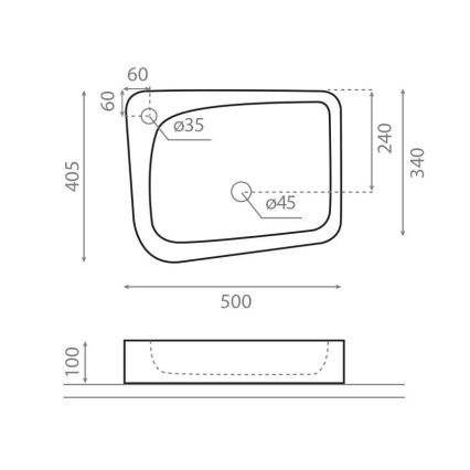 Bathco 4001 - Επιτραπέζιος νιπτήρας ARAGON 50 x 40,5 cm πορσελάνη/λευκό