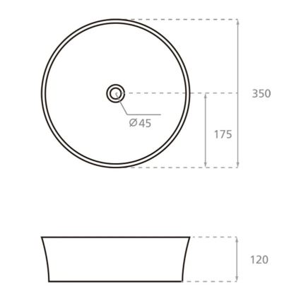 Bathco 4086 - Επιτραπέζιος νιπτήρας VOLTA Ø 35 εκ. πορσελάνη/λευκό