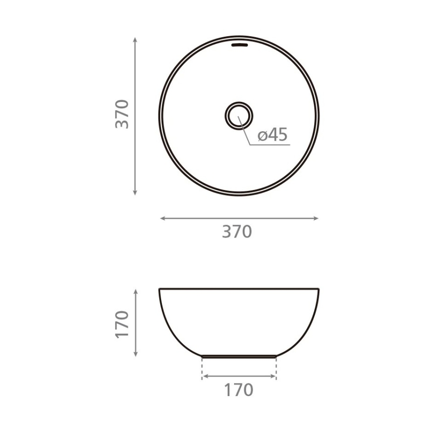 Bathco 4131 - Επιτραπέζιος νιπτήρας BARI Ø 37 cm πορσελάνη/λευκό