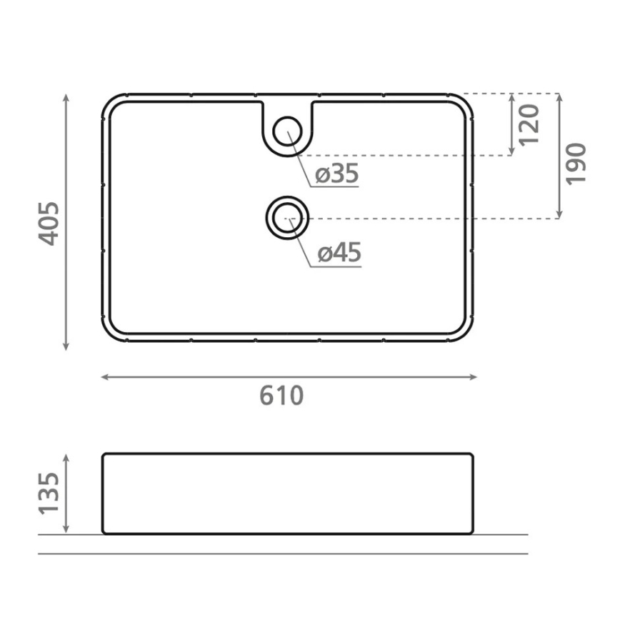 Bathco 4161 - Επιτραπέζιος νιπτήρας CIRCUS 61x40,5 εκ. πορσελάνη/μπεζ