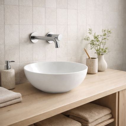 Bathco 4914 - Επιτραπέζιος νιπτήρας DAKAR διάμ. 30 εκ., πορσελάνη/λευκό