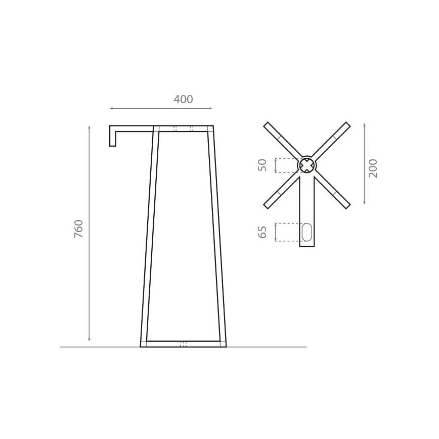 Bathco 8216 - Βάση για νιπτήρα VOLTA 76x40 cm χάλυβας/γυαλιστερό χρώμιο