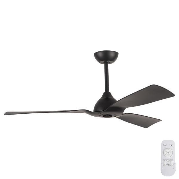 Bathroom ceiling fan διάμετρος 132 cm IP44 μαύρο + τηλεχειριστήριο