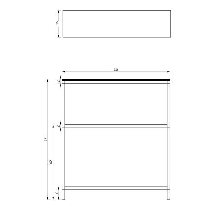 Bathroom rack 67x60 cm μαύρο