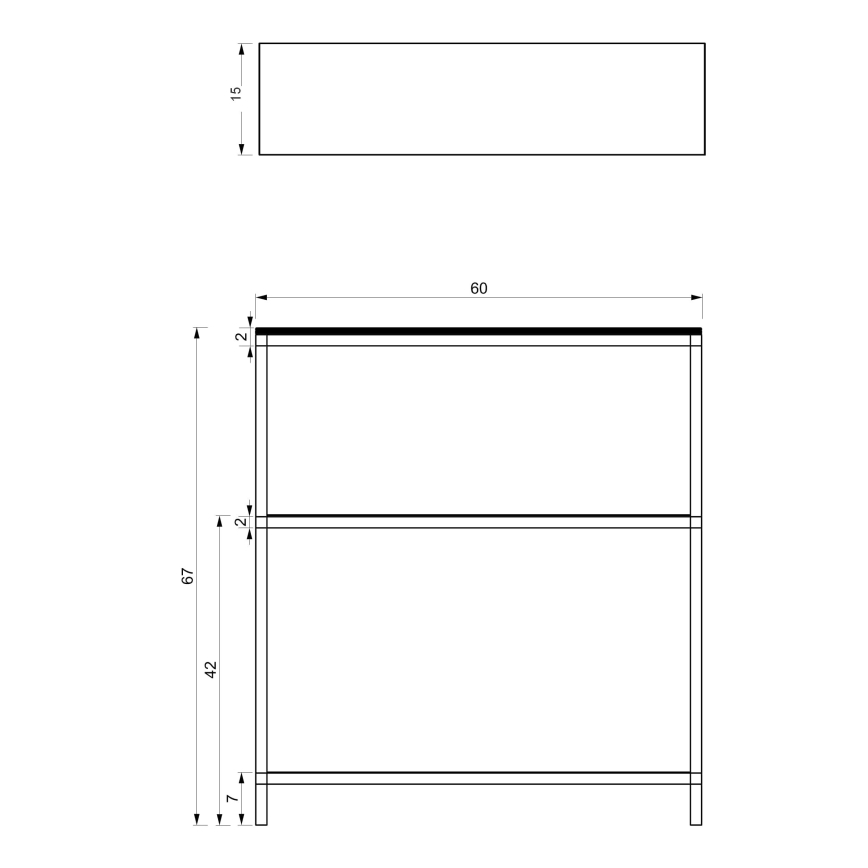 Bathroom rack 67x60 cm μαύρο