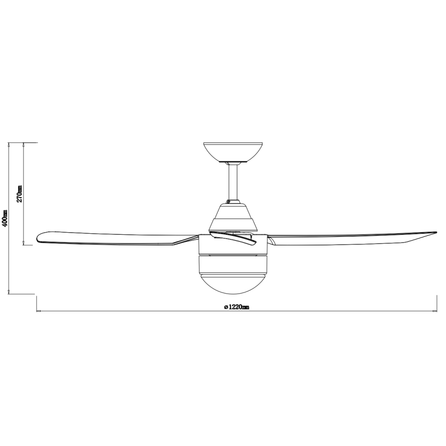 BAYSIDE 531017 - Ανεμιστήρας οροφής MEGARA 2xE14/15W/230V ανθρακί + τηλεχειριστήριο