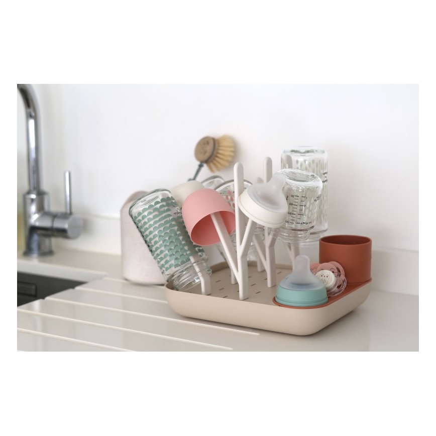 Beaba - Σχάρα αποστράγγισης μπιμπερό μπεζ/πορτοκαλί