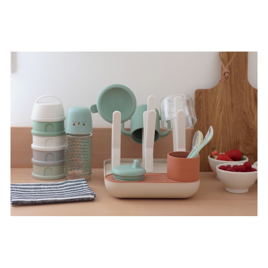 Beaba - Σχάρα αποστράγγισης μπιμπερό μπεζ/πορτοκαλί