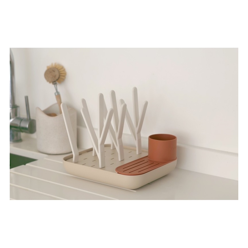 Beaba - Σχάρα αποστράγγισης μπιμπερό μπεζ/πορτοκαλί