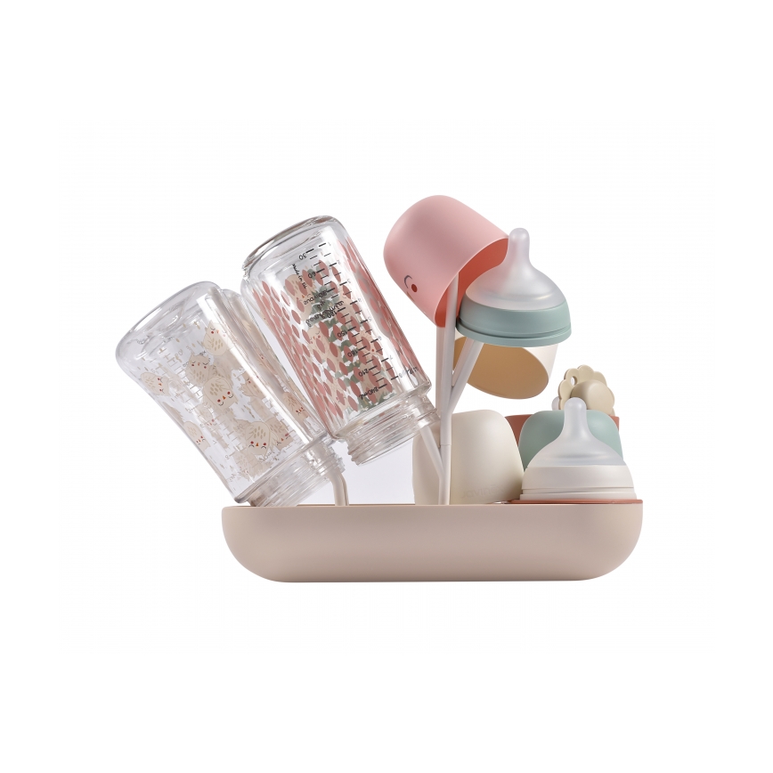 Beaba - Σχάρα αποστράγγισης μπιμπερό μπεζ/πορτοκαλί