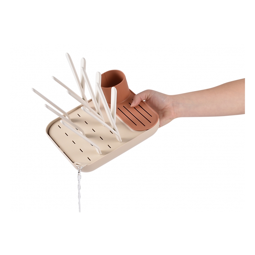 Beaba - Σχάρα αποστράγγισης μπιμπερό μπεζ/πορτοκαλί