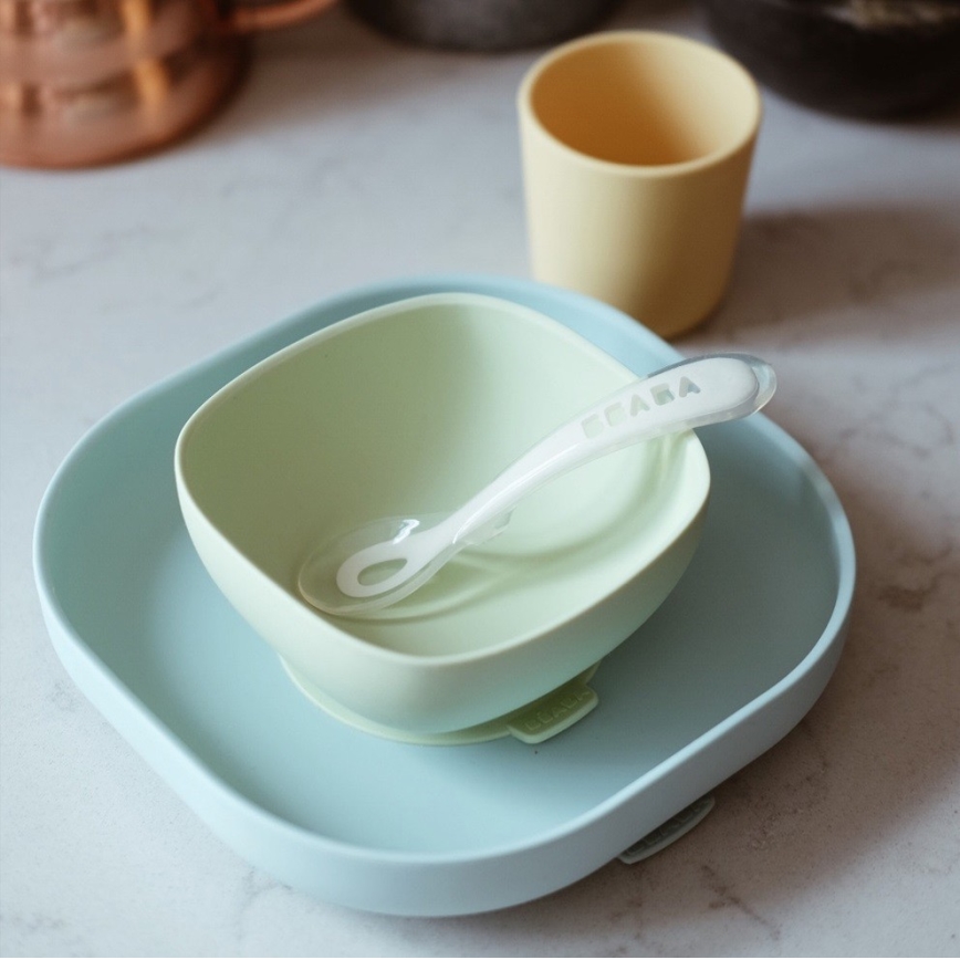 Beaba - Παιδικό σετ φαγητού Yellow 4 τεμάχια