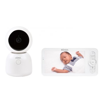Beaba - Έξυπνη επαναφορτιζόμενη βρεφική κάμερα με οθόνη ZEN NIGHT 720p 5V 4000 mAh Wi-Fi λευκή