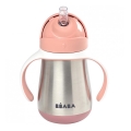 Beaba - Θερμομονωτικό κύπελλο με καλαμάκι 250 ml ροζ
