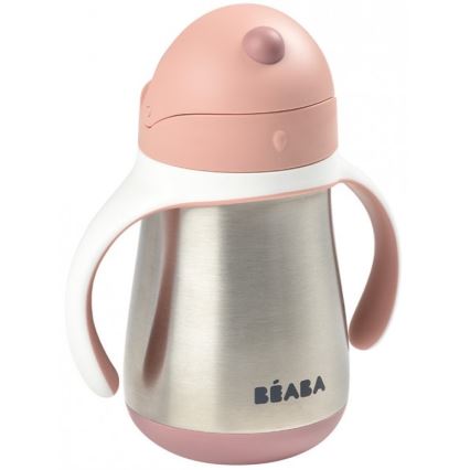Beaba - Θερμομονωτικό κύπελλο με καλαμάκι 250 ml ροζ
