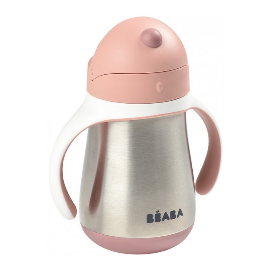 Beaba - Θερμομονωτικό κύπελλο με καλαμάκι 250 ml ροζ