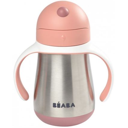 Beaba - Θερμομονωτικό κύπελλο με καλαμάκι 250 ml ροζ