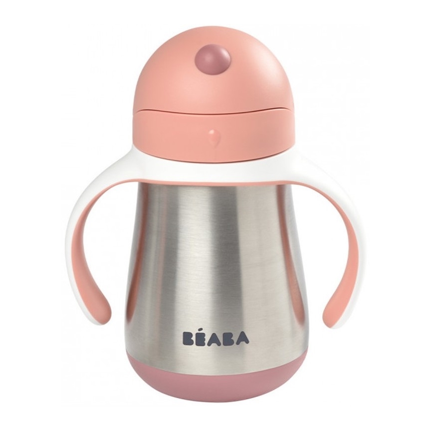 Beaba - Θερμομονωτικό κύπελλο με καλαμάκι 250 ml ροζ