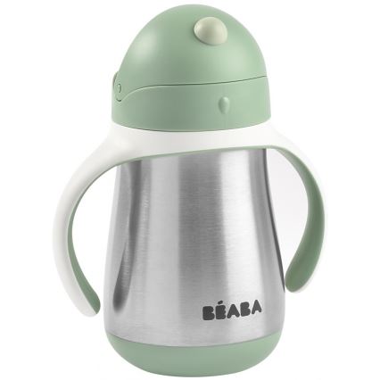 Beaba - Θερμομονωτικό ποτηράκι με καλαμάκι 250 ml, πράσινο