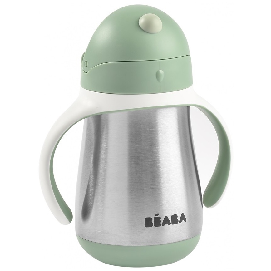 Beaba - Θερμομονωτικό ποτηράκι με καλαμάκι 250 ml, πράσινο