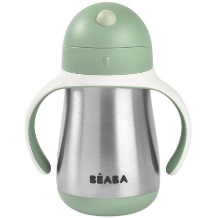 Beaba - Θερμομονωτικό ποτηράκι με καλαμάκι 250 ml, πράσινο