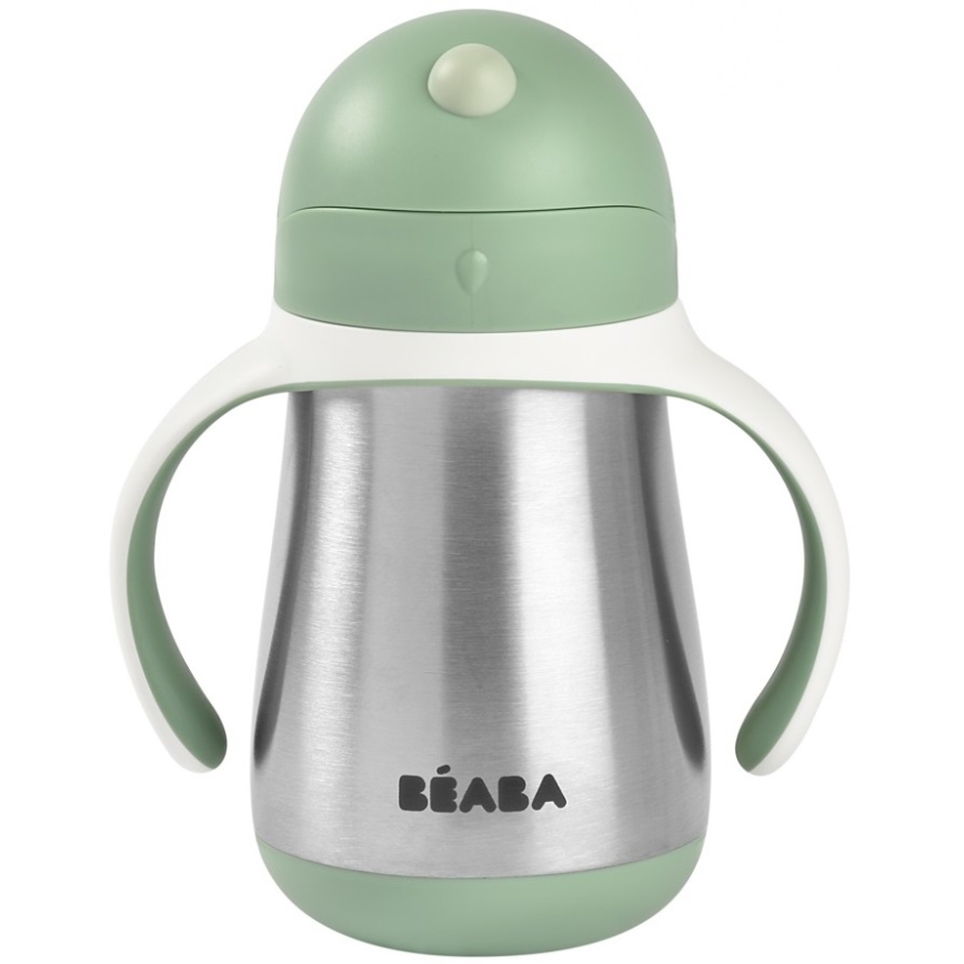 Beaba - Θερμομονωτικό ποτηράκι με καλαμάκι 250 ml, πράσινο