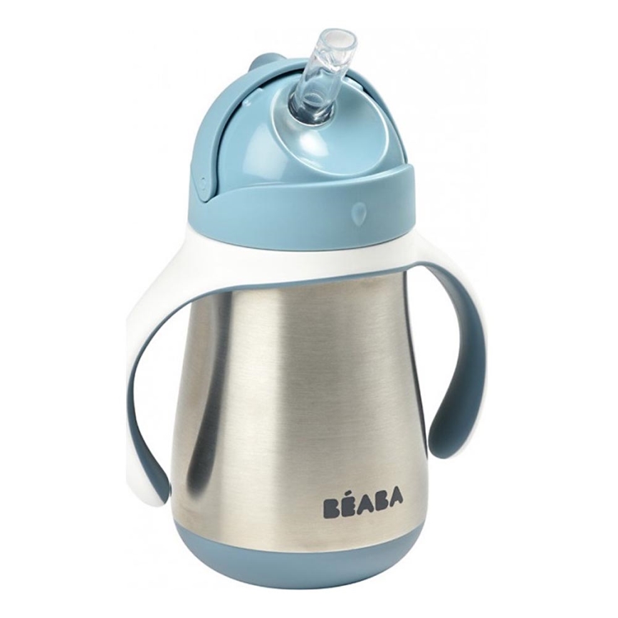 Beaba - Θερμομονωτικό ποτήρι με καλαμάκι 250 ml μπλε