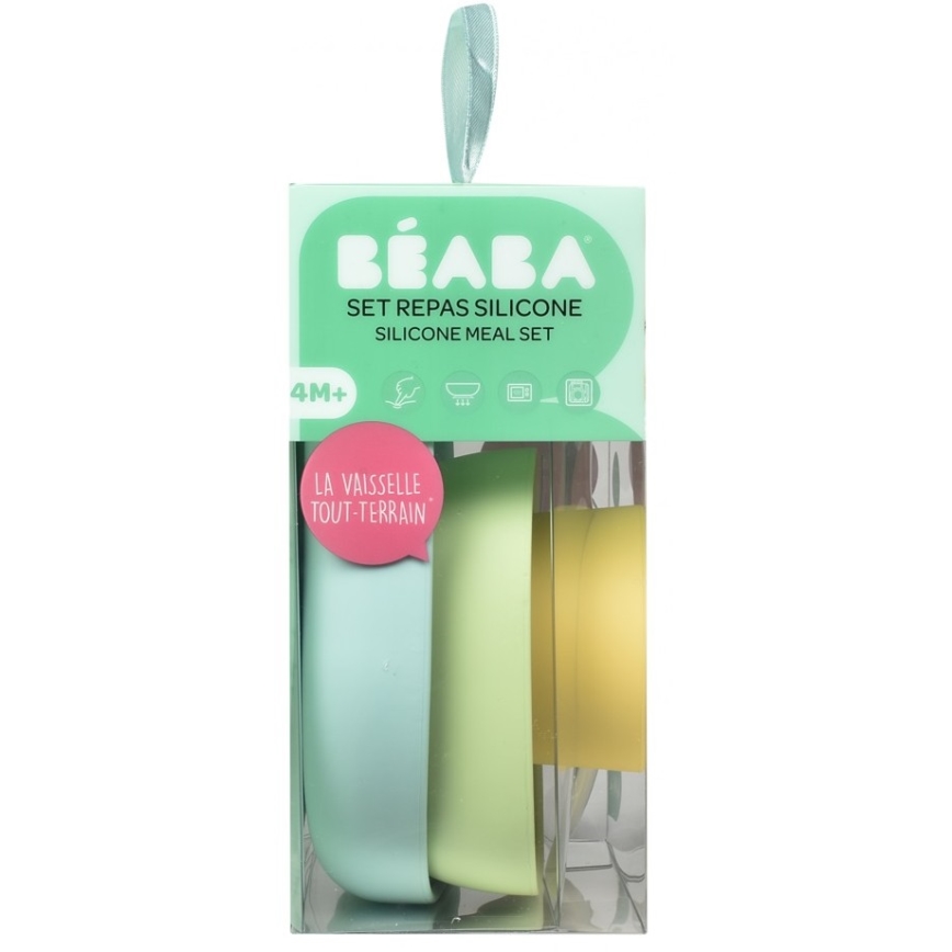 Beaba - Παιδικό σετ φαγητού Yellow 4 τεμάχια