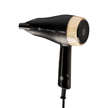 Bellissima 11872 - Σεσουάρ ταξιδιού B-TRAVEL 1400W/230V, μαύρο/χρυσό