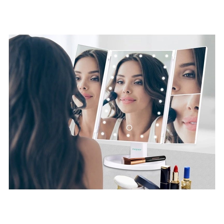 Beper - Καθρέφτης μακιγιάζ με LED φωτισμό 4xAAA/5V